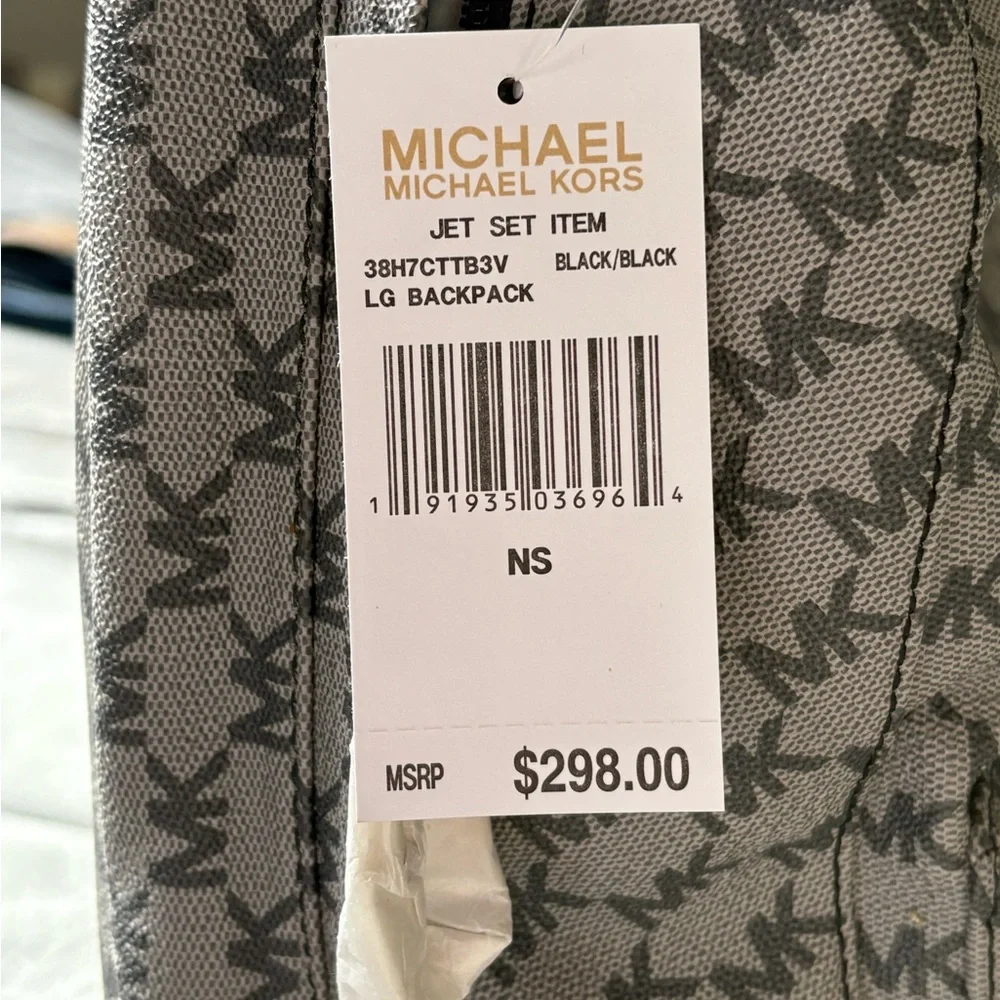 Michael Kors Monogram Gray Backpack - Picture 3 of 6